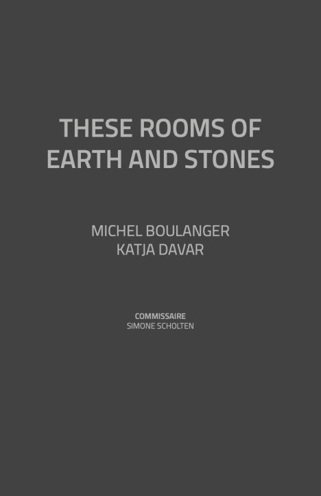 Carnet éducatif pour l'exposition "These rooms of earth and stones" présentée en 2020 à la Galerie de l'UQAM.
